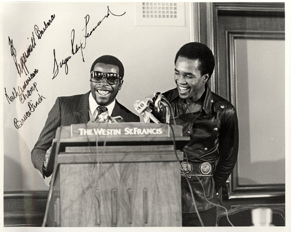 LEONARD, SUGAR & BRUCE FINCH VINTAGE SIGNED PHOTO (1982)