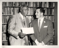 ROBINSON, JACKIE ORIGINAL PHOTOGRAPH (1959-ROY CAMPANELLA DAY)