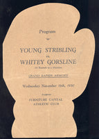 STRIBLING, YOUNG-WHITEY GORSLINE OFFICIAL PROGRAM (1930)
