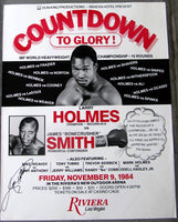 HOLMES, LARRY-JAMES "BONECRUSHER" SMITH ON SITE POSTER (1984-SIGNED BY HOLMES)