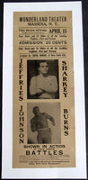 JOHNSON, JACK & JIM JEFFRIES FIGHT FILM POSTER (PRE FIGHT-1910)