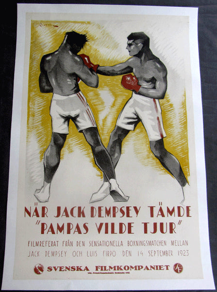 DEMPSEY, JACK-LUIS FIRPO FIGHT FILM POSTER (SWEDISH-1923)