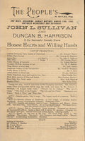 SULLIVAN, JOHN L. ORIGINAL PLAY BROADSIDE (1892-AS WORLD CHAMPION)