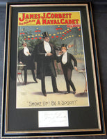 CORBETT, JAMES J. ORIGINAL PLAY POSTER & SIGNATURE (1895-A NAVAL CADET)