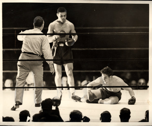 LOUIS, JOE-BILLY CONN I WIRE PHOTO (1941-1ST ROUND)