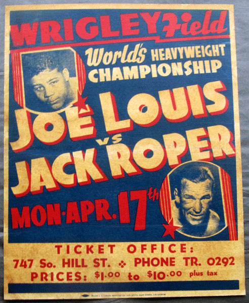 LOUIS, JOE-JACK ROPER ON SITE POSTER (1939) – JO Sports Inc.