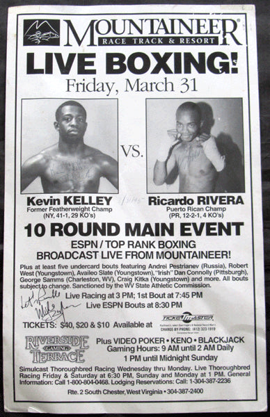 KELLEY, KEVIN-RICARDO RIVERA SIGNED ON SITE POSTER (1995-SIGNED BY KELLEY, RIVERA & MICHAEL BUFFER)