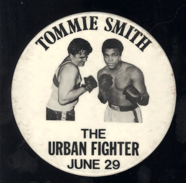 ALI, MUHAMMAD-TOMMIE SMITH URBAN FIGHTER VINTAGE PIN (1979)