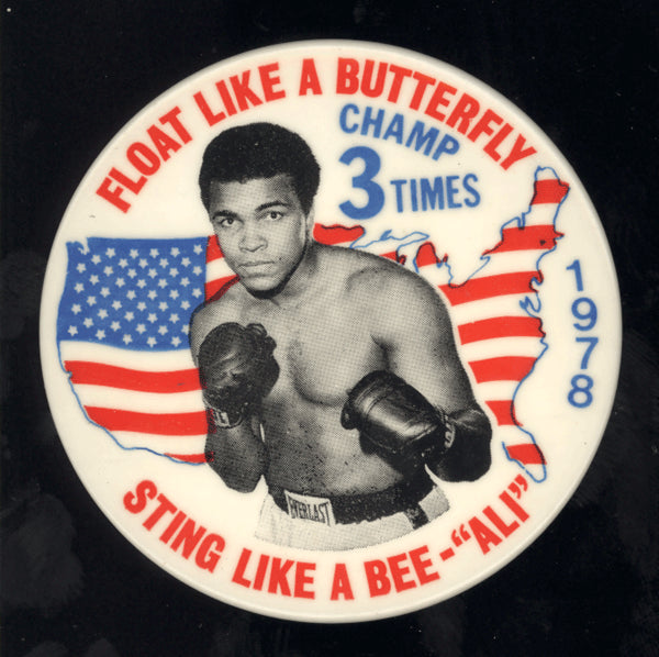 ALI, MUHAMMAD 3 TIME CHAMP VINTAGE PIN (1978)