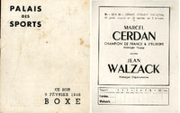 CERDAN, MARCEL-JEAN WALZACK OFFICIAL PROGRAM (1948)