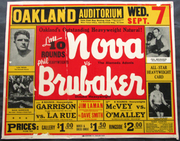 NOVA, LOU-PHIL BRUBAKER ON SITE POSTER (1938)