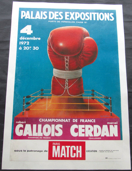 CERDAN, JR., MARCEL-ROBERT GALLOIS ON SITE POSTER (1972)