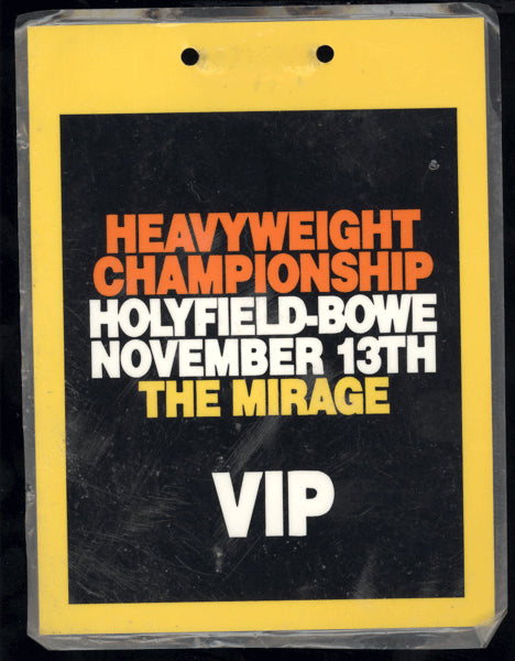 HOLYFIELD, EVANDER-RIDDICK BOWE I ORIGINAL CREDENTIAL (1992)