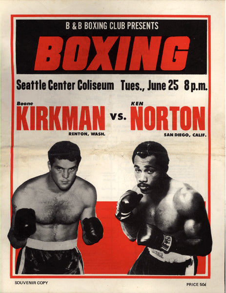 NORTON, KEN-BOONE KIRKMAN OFFICIAL PROGRAM (1974)