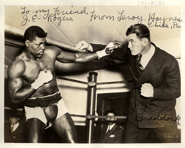 HAYNES, LEROY SIGNED PHOTO (SQUARING OFF WITH BRADDOCK)