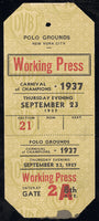 CARNIVAL OF CHAMPIONS WORKING PRESS PASS (1937-AMBERS, ROSS, GARCIA)