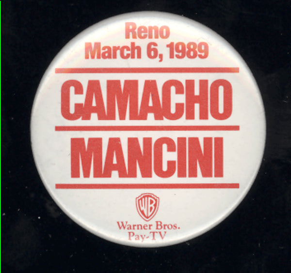 CAMACHO, HECTOR "MACHO"-RAY "BOOM BOOM" MANCINI SOUVENIR PIN (1989)