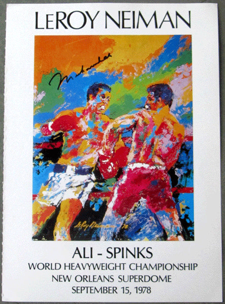 ALI, MUHAMMAD-LEON SPINKS II SIGNED BROADSIDE