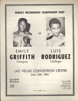 GRIFFITH, EMILE-LUIS RODRIGUEZ IV OFFICIAL PROGRAM (1964)