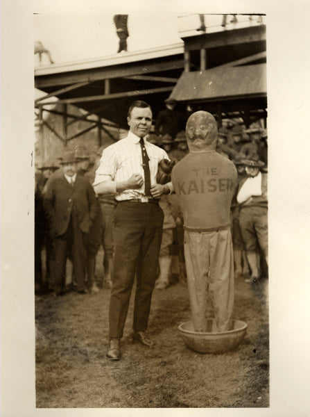 NELSON, BATTLING ORIGINAL ANTIQUE PHOTO (1918-MOCKING THE GERMAN KAISER)