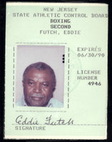FUTCH, EDDIE SIGNED ORIGINAL BOXING LICENSE (1990)