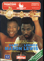 LEWIS, LENNOX-GARY MASON OFFICIAL PROGRAM (1991)