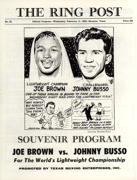 BROWN, JOE-JOHNNY BUSSO OFFICIAL PROGRAM (1959)