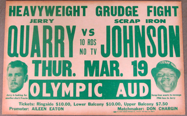 QUARRY, JERRY-GEORGE "SCRAP IRON" JOHNSON ON SITE POSTER (1970)