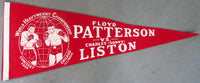 LISTON, SONNY-FLOYD PATTERSON I SOUVENIR PENNANT (1962)