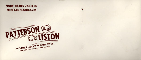 PATTERSON, FLOYD-SONNY LISTON I FIGHT ENVELOPE (1962)