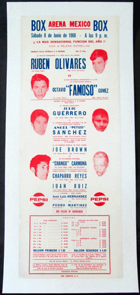 OLIVARES, RUBEN-OCTAVIO GOMEZ & JOE BROWN-CHANGO CARMONA ON SITE POSTER (1968)