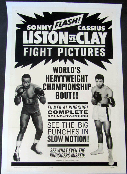 CLAY, CASSIUS-SONNY LISTON I FIGHT FILM POSTER (1964)
