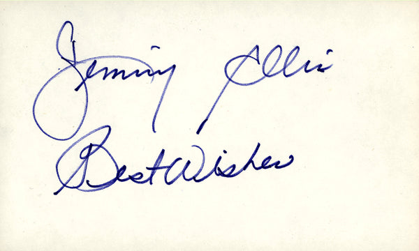 ELLIS, JIMMY SIGNED INDEX CARD