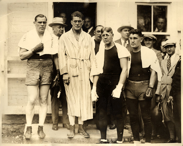 TUNNEY, GENE & TRAINING STAFF WIRE PHOTO (1926-PREPARING FOR DEMPSEY)