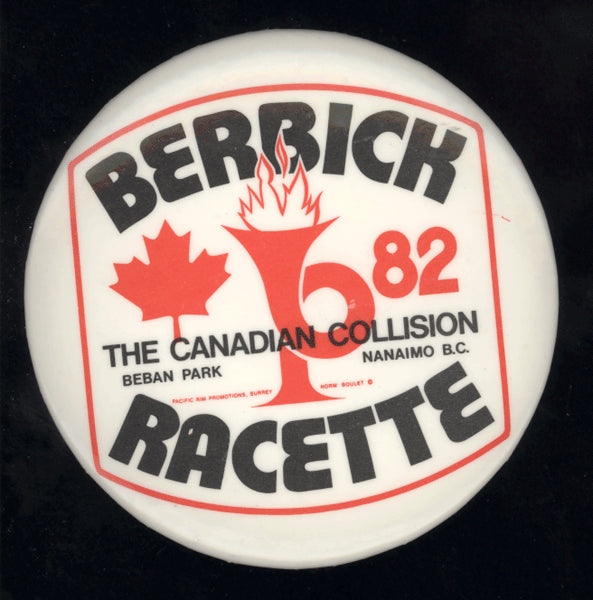 BERBICK, TREVOR-GORDON RACETTE SOUVENIR PIN (1982)