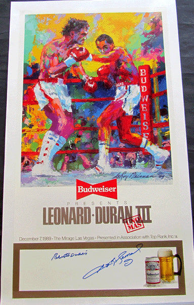 LEONARD, SUGAR RAY-ROBERTO DURAN III ORIGINAL POSTER (1989-SIGNED BY BOTH)