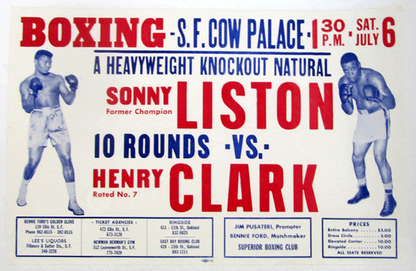 LISTON, SONNY-HENRY CLARK ON SITE POSTER (1968)