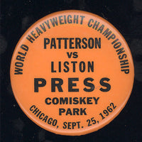 LISTON, SONNY-FLOYD PATTERSON I PRESS PIN (1962)