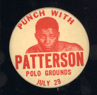 PATTERSON, FLOYD SOUVENIR PIN (HURRICANE JACKSON FIGHT)
