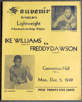 WILLIAMS, IKE-FREDDY DAWSON OFFICIAL PROGRAM (1949)
