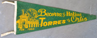 ORTIZ, CARLOS-BATTLING TORRES & JOSE BECERRA-ALPHONSE HALIMI SOUVENIR PENNANT (1960)