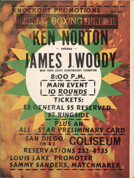NORTON, KEN-JAMES WOODY OFFICIAL PROGRAM (1972)