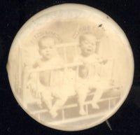 FITZSIMMONS, ROBERT-JAMES J. CORBETT SOUVENIR PIN (1897)