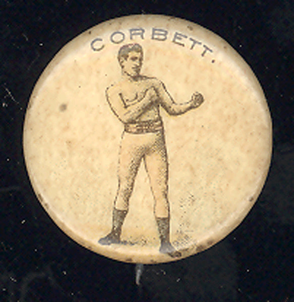 CORBETT, JAMES J. SOUVENIR PIN (1896)