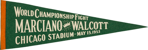 MARCIANO, ROCKY-JERSEY JOE WALCOTT II SOUVENIR PENNANT (1953)