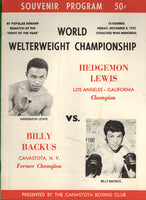 BACKUS, BILLY-HEDGEMON LEWIS II OFFICIAL PROGRAM (1972)