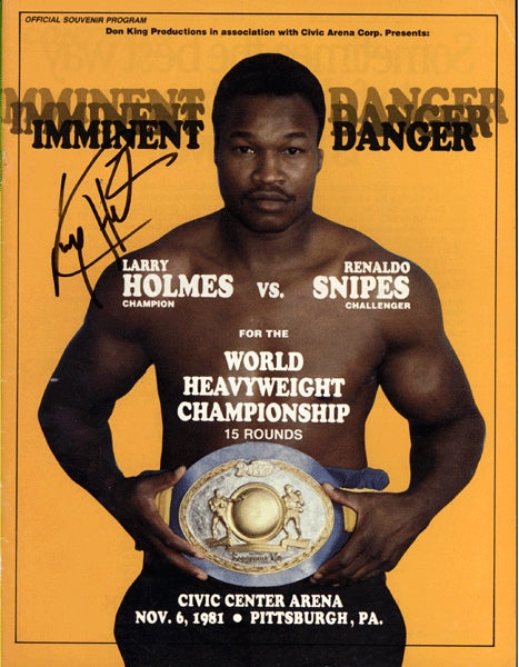 HOLMES, LARRY-RENALDO SNIPES OFFICIAL PROGRAM (1981-SIGNED BY HOLMES)