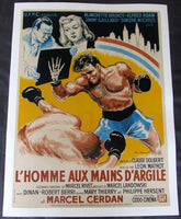 CERDAN, MARCEL MOVIE POSTER (1949-L'HOMME AUX MAINS D'ARGILE)