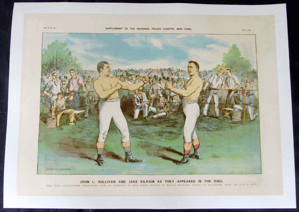 SULLIVAN, JOHN L.-JAKE KILRAIN SUPPLEMENT POSTER (1889) – JO Sports Inc.