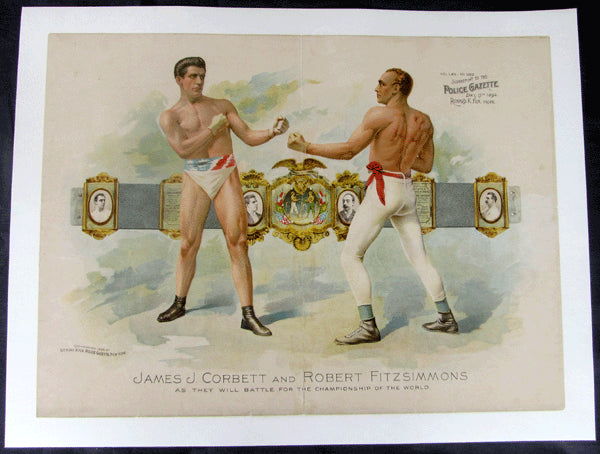 FITZSIMMONS, ROBERT-JAMES J. CORBETT PRE FIGHT SUPPLEMENT POSTER